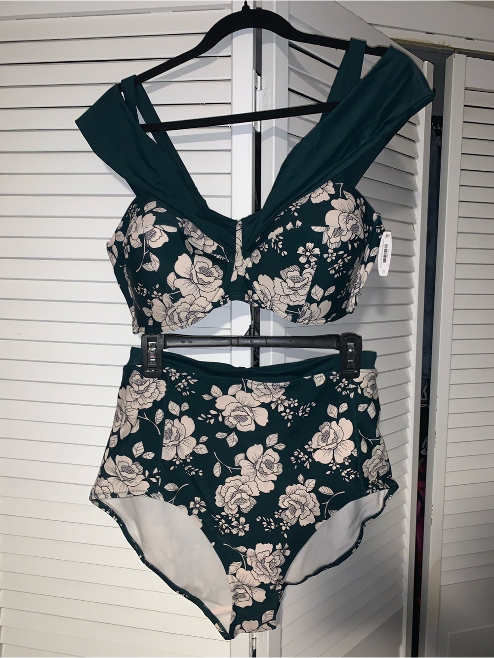 Adore Me Plus Size Women’s Floral Print Underwire Bikini Top & High Waist Bottom